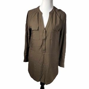 Lush size Small Olive Rayon Long Sleeve Short Lightweight Mini Dress